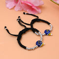 Cute Silver Baby Dhaga Bracelet with Doodle Eyes and silver Motis