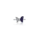 Purple Gemstone Butterfly Design Silver Ring