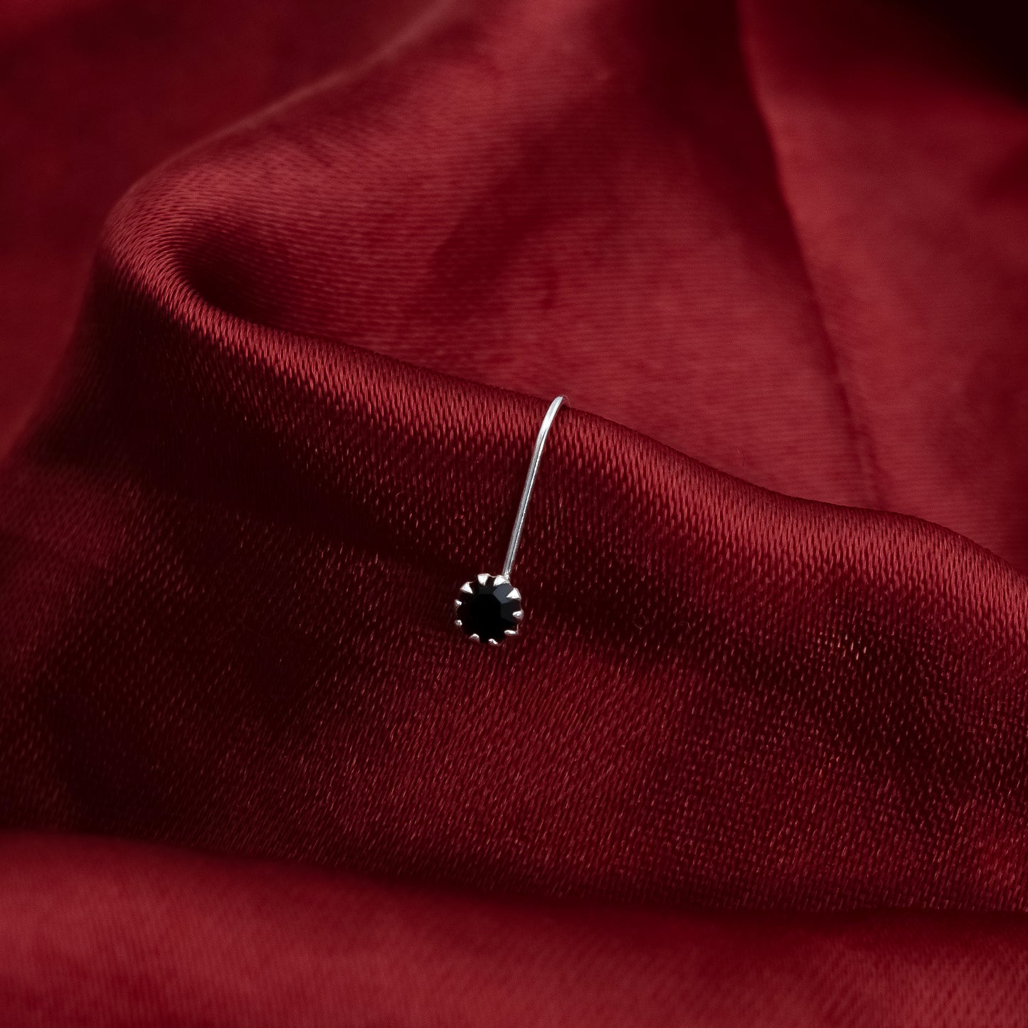 Silver Nose Pin with Stone Unique Style