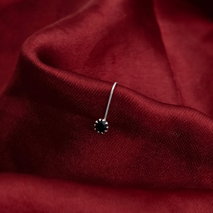 Silver Nose Pin with Stone Unique Style