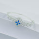 Delicate Silver Bracelet with Centered Blue Flower Stone for Girls.