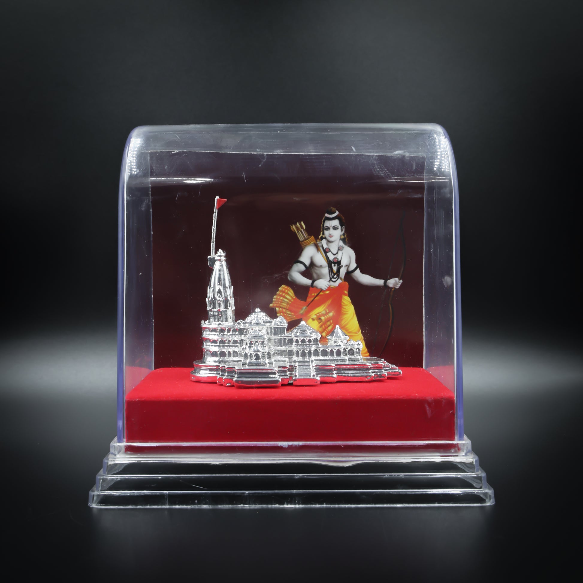 Elegant silver Ram Mandir Ayodhya design, an ideal gift for devotees and a beautiful addition to any space.