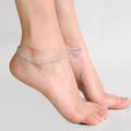 Sterling Silver Cage Anklet Adorned with Pink Purple Buds
