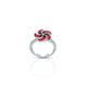 Stylish red-colored sterling silver ring for a trendy look