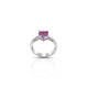 Elegant pink heart zircon set in sterling silver.