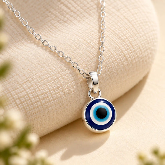 Silver Evil Eye Different Colors Pendant Necklace for Protection
