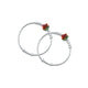 Sterling Silver Red and Green Teddy Design Kada for Boys