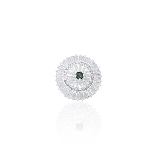 Silver women's ring featuring sparkling zirconia stones, creating a dazzling and luxurious 'Zirconia Paradise' design.