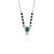 Sparkling Essentials Green Gemstone Silver Mangalsutra