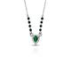 Sparkling Essentials Green Gemstone Silver Mangalsutra