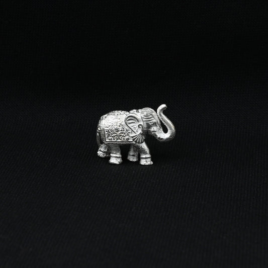 Premium silver 'Powerful Elephant' statue, designed to bring blessings of strength, success, and positivity