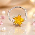 Silver Beautiful Yellow Gem Nosepin