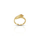 Stylish sterling silver hug ring with gold plating.