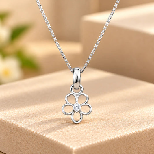 Floral Design Silver Pendant Charm