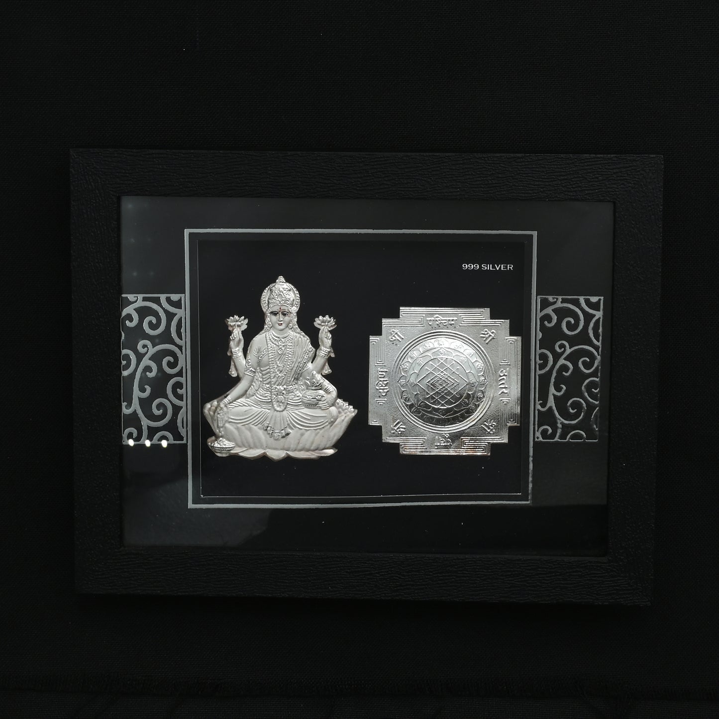 Silver-framed Lambodar Ganesha - Spiritual Home Decor