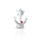 Silver Ganesh Ji with Red Flower Murti