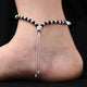 Silver Trendy Dual Heart Evil Eye Charms Anklets
