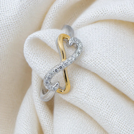 Twin Heart Infinity Silver Ring