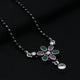 Sterling Silver Round Purple and Green Gemstone Mangalsutra