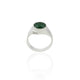 Silver Deep Vivid Fancy Emerald Green Menz Ring