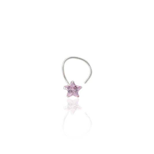 Silver Beautiful Lite Purple Gem Nosepin