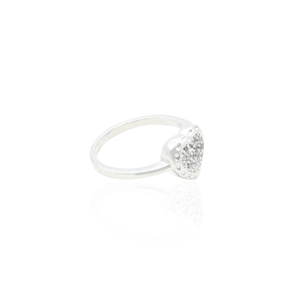 Stylish silver ring showcasing a heart shape, perfect for expressing passion.