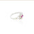 01Silver Studded Pink Flower Ring