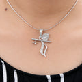Silver Flute Pendant Intricate Modern Design