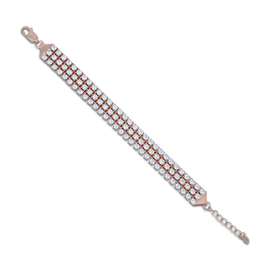 Elegant rose gold plated tennis bracelet for girls, featuring a sparkling row of stones