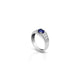 Stylish Round Blue Gemstone Silver Ring