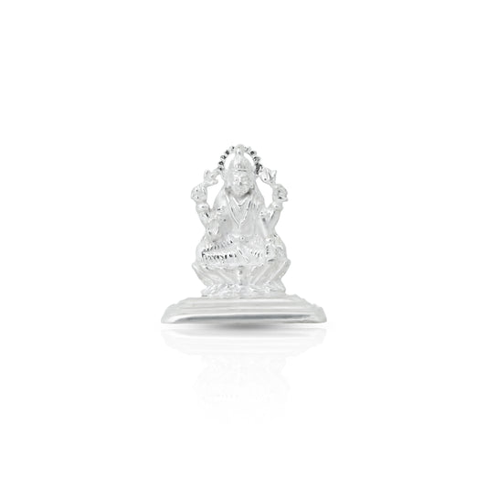 Elegant silver Maa Laxmi idol, perfect for welcoming prosperity, grace, and abundance into your home.