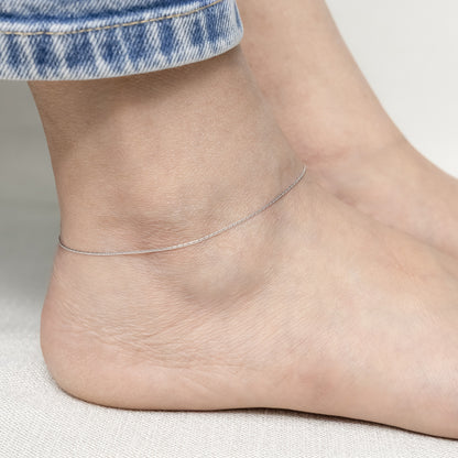 Plain Silver Anklet Minimal Everyday Wear
