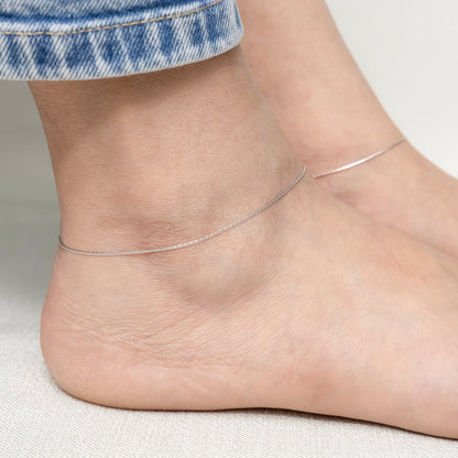 Minimal Silver Chain Anklet
