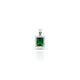 Silver pendant with a rectangular green gemstone design, perfect for girls