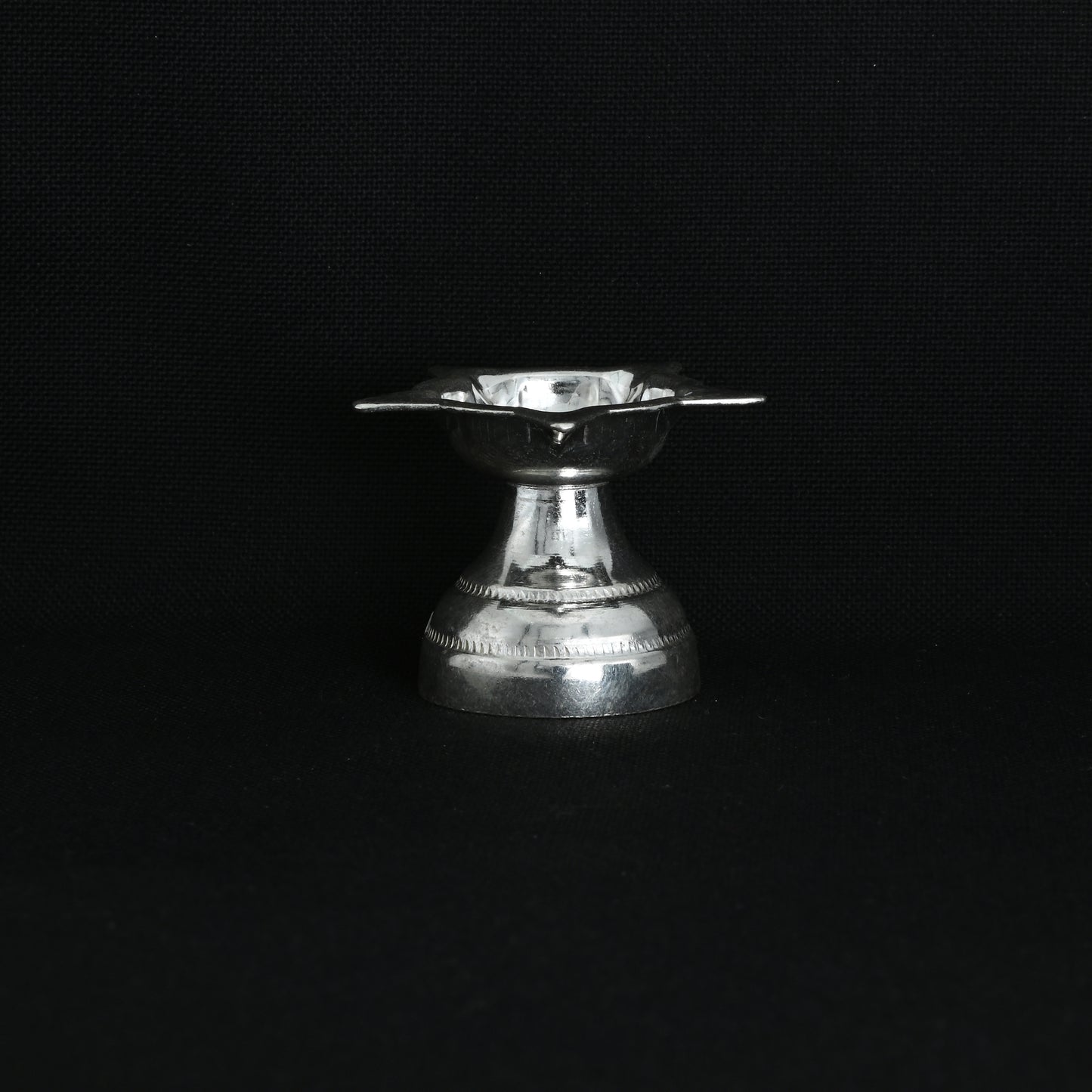 Handcrafted silver Deepak designed for religious rituals