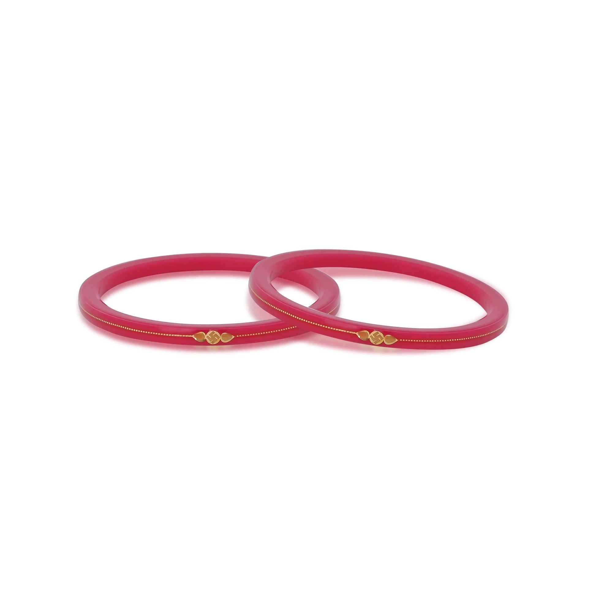 Gold Small Swastika Design Maroon Bangle