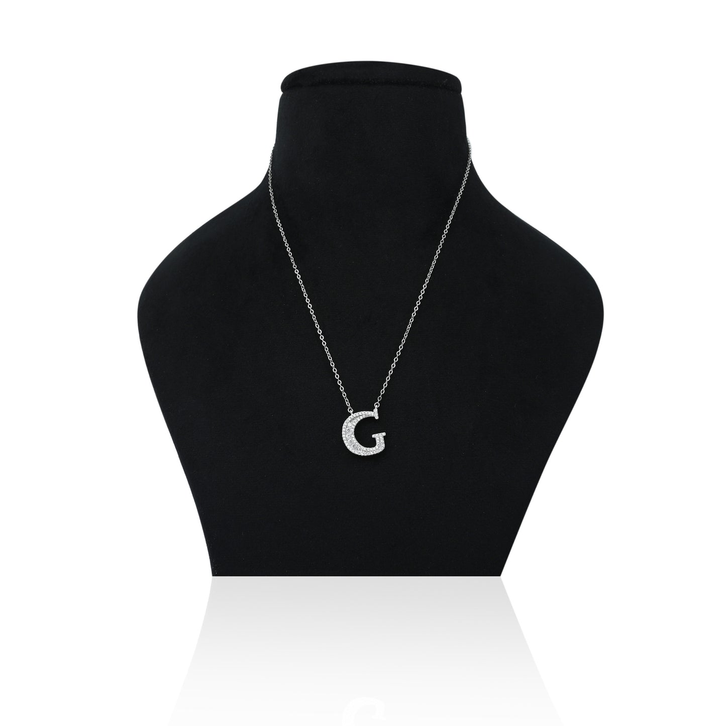 Custom silver chain with personalized 'G' symbol pendant.