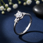 Minimal Diamond-Look Silver Ring