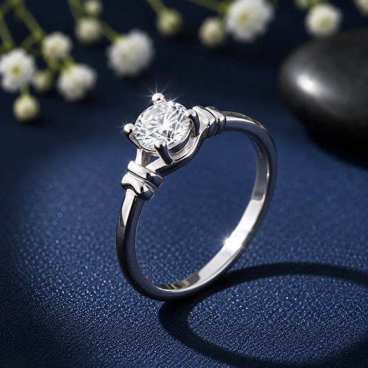 Minimal Diamond-Look Silver Ring