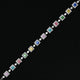 925 Silver Expensive Colorful Square Gems Bracelet for Women