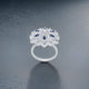 Silver Blue Stone Flower Design Ring for Girls