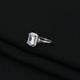 Sterling Silver Vintage Square Cubic Zirconia Ring for Girls