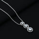 Sterling Silver Triple Cubic Zirconia Chain Pendant for Her