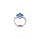 Sterling Silver Square Synthetic Alexandrite Ring for Girls