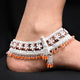 Silver Expensive Orange Beads Floral Design Bridal Payal