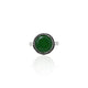 Silver ring featuring a stunning green stone, offering a vibrant and elegant accessory for girls