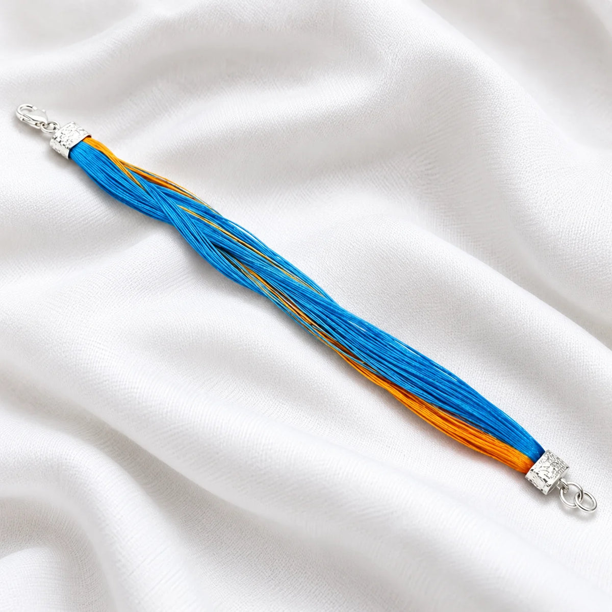 Silver Attractive Blue &amp; Yellow Stylish Moli Bracelet