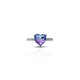 Sterling Silver Blue and Pink Heart Shape Ring for Girls