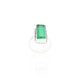 Silver Rectangle Green stone Ring