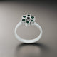Sterling Silver Green Gem Stone Flower Desing Ring for Baby